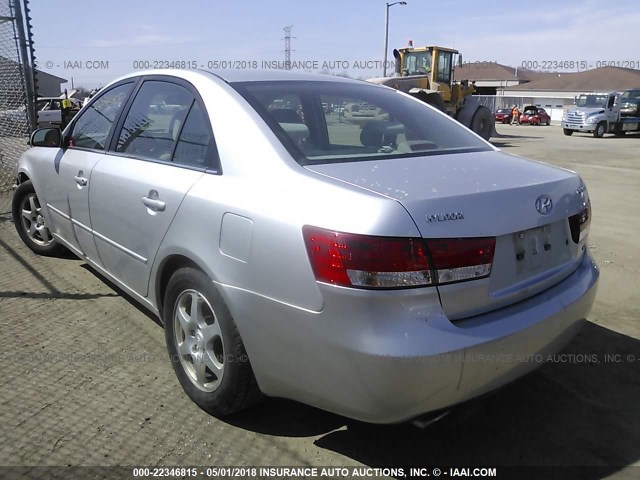 5NPEU46F86H062996 - 2006 HYUNDAI SONATA GLS/LX SILVER photo 3