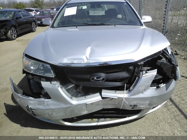 5NPEU46F86H062996 - 2006 HYUNDAI SONATA GLS/LX SILVER photo 6