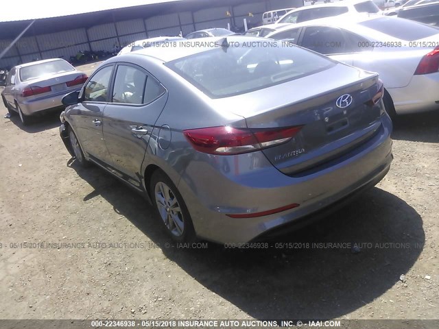 5NPD84LF0JH288169 - 2018 HYUNDAI ELANTRA SEL/VALUE/LIMITED GRAY photo 3