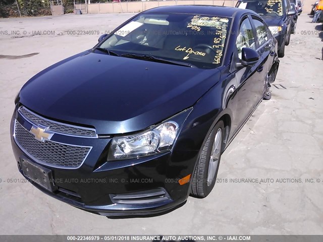 1G1PE5SB7E7109039 - 2014 CHEVROLET CRUZE LT Dark Blue photo 2