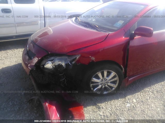 1NXBU40E79Z068345 - 2009 TOYOTA COROLLA S/LE/XLE RED photo 6