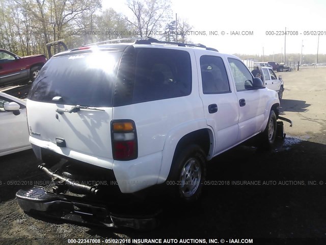 1GNEK13T36R154483 - 2006 CHEVROLET TAHOE K1500 WHITE photo 4