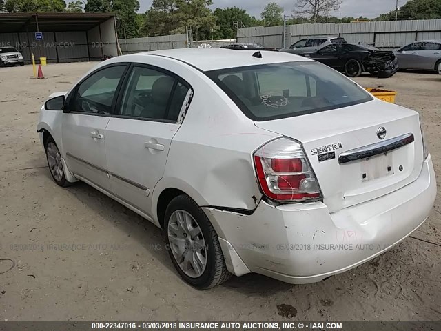 3N1AB6AP4AL614053 - 2010 NISSAN SENTRA 2.0/2.0S/SR/2.0SL WHITE photo 3