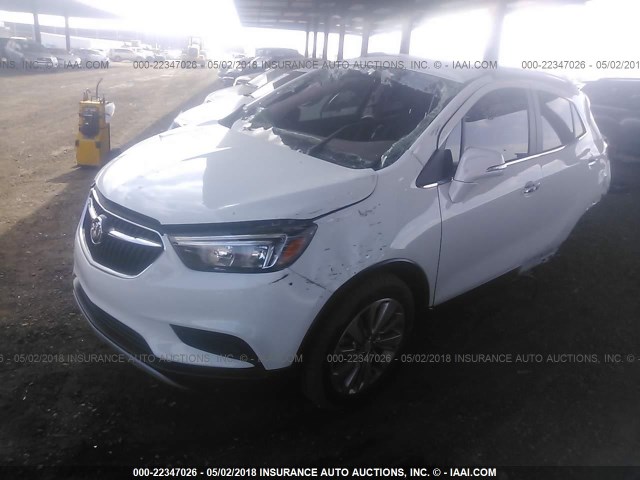 KL4CJASB3JB627287 - 2018 BUICK ENCORE PREFERRED WHITE photo 2