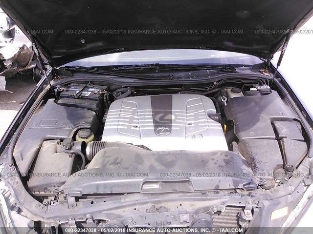 JTHBN36F355005287 - 2005 LEXUS LS 430 BLACK photo 10