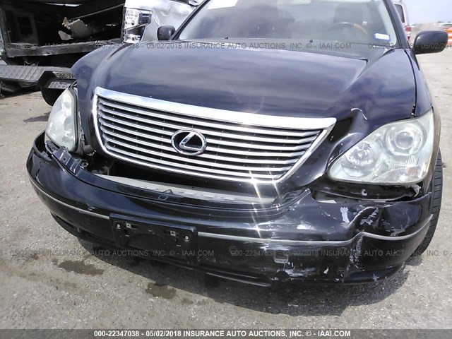 JTHBN36F355005287 - 2005 LEXUS LS 430 BLACK photo 6