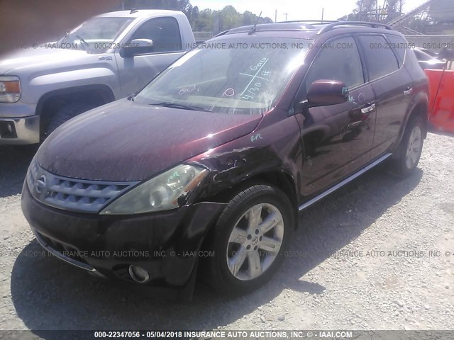 JN8AZ08TX6W422893 - 2006 NISSAN MURANO SL/SE/S MAROON photo 2