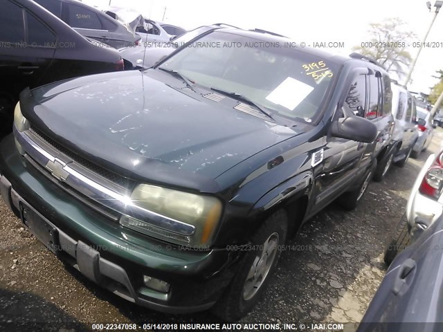 1GNDT13S722439240 - 2002 CHEVROLET TRAILBLAZER  GREEN photo 2