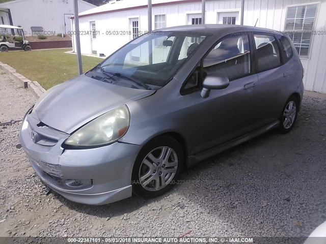 JHMGD38657S025728 - 2007 HONDA FIT S GRAY photo 2