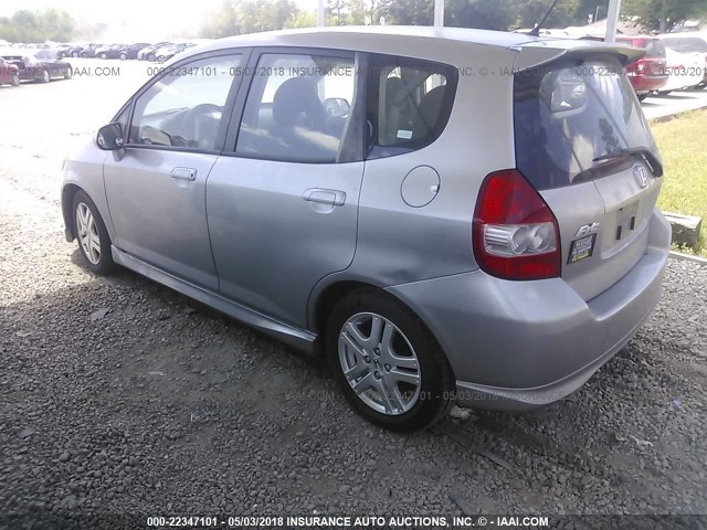 JHMGD38657S025728 - 2007 HONDA FIT S GRAY photo 3