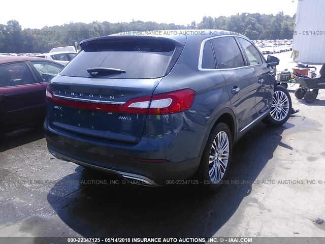 2LMTJ8LR3GBL62643 - 2016 LINCOLN MKX RESERVE BLUE photo 4