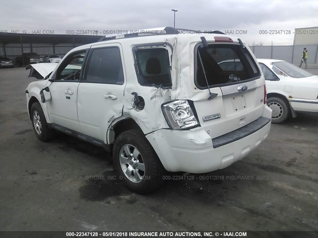 1FMCU9EG0CKC27236 - 2012 FORD ESCAPE LIMITED WHITE photo 3