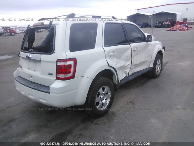 1FMCU9EG0CKC27236 - 2012 FORD ESCAPE LIMITED WHITE photo 4