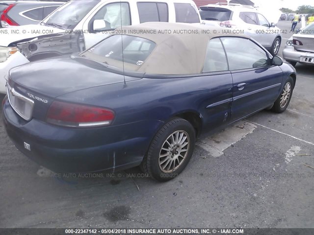 1C3EL55R26N140343 - 2006 CHRYSLER SEBRING TOURING BLUE photo 4