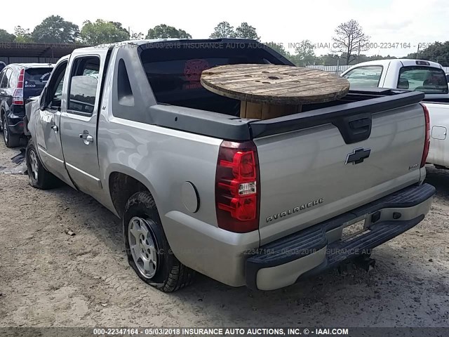 3GNEC12027G272529 - 2007 CHEVROLET AVALANCHE C1500 Pewter photo 3