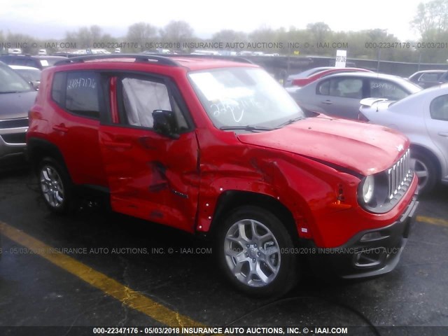 ZACCJBBB9HPF36939 - 2017 JEEP RENEGADE LATITUDE RED photo 1