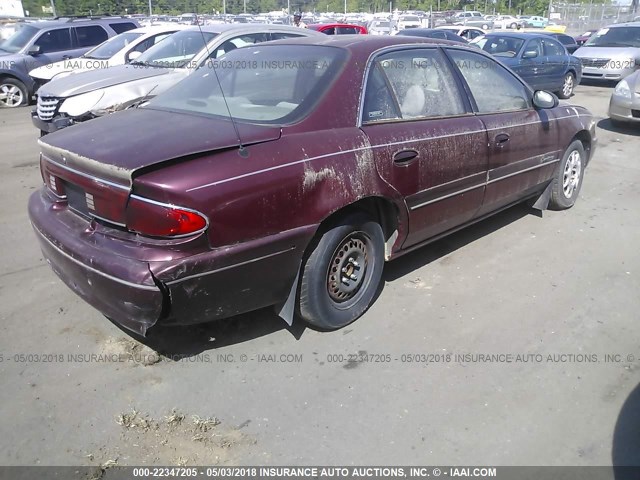 2G4WS52M8V1413132 - 1997 BUICK CENTURY CUSTOM BURGUNDY photo 4