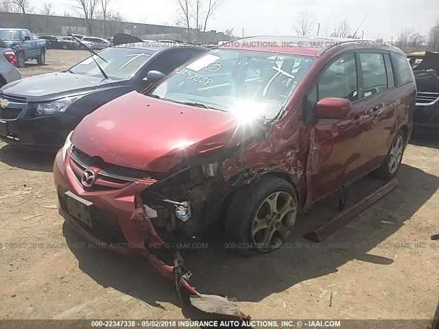 JM1CR2W32A0360372 - 2010 MAZDA 5 RED photo 2