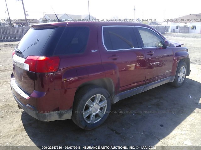 2GKALMEK7C6330814 - 2012 GMC TERRAIN SLE MAROON photo 4