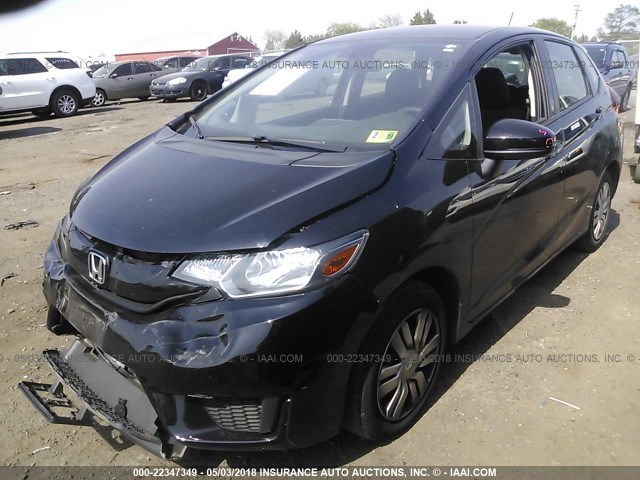 JHMGK5H51HS013117 - 2017 HONDA FIT LX BLACK photo 2