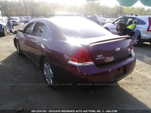 2G1WD58C869272703 - 2006 CHEVROLET IMPALA SUPER SPORT MAROON photo 3