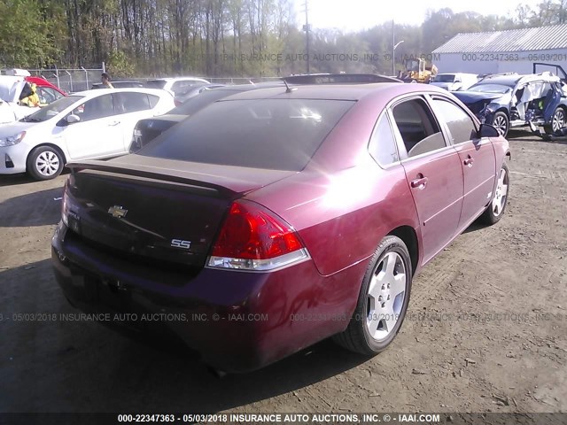 2G1WD58C869272703 - 2006 CHEVROLET IMPALA SUPER SPORT MAROON photo 4