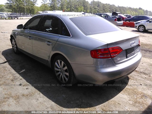 WAUSF78K69N022748 - 2009 AUDI A4 PREMIUM PLUS GRAY photo 3