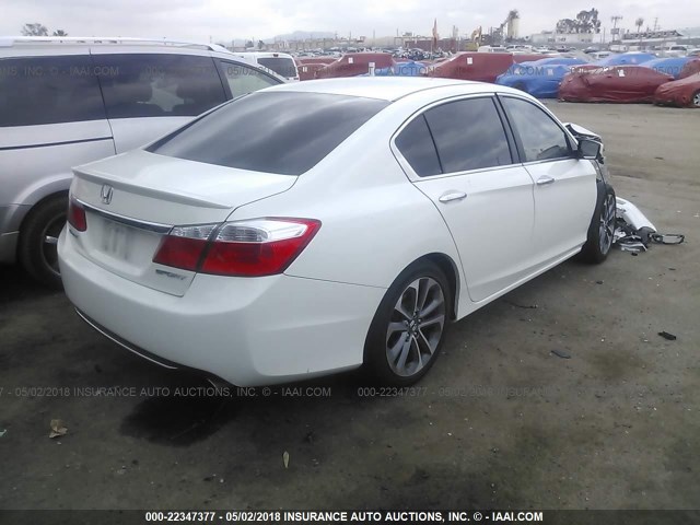 1HGCR2F53EA219359 - 2014 HONDA ACCORD SPORT WHITE photo 4