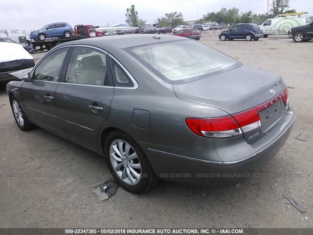 KMHFC46F08A286633 - 2008 HYUNDAI AZERA SE/LIMITED GRAY photo 3