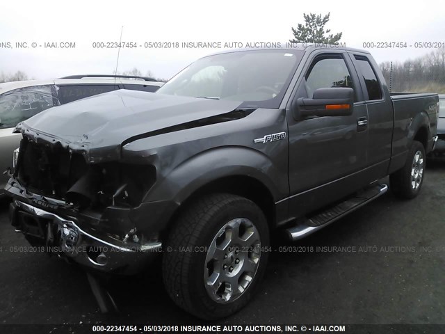 1FTPX14V79FA97486 - 2009 FORD F150 SUPER CAB GRAY photo 2