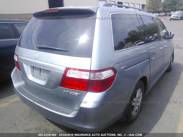 5FNRL38775B134921 - 2005 HONDA ODYSSEY EXL Light Blue photo 4