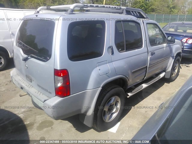 5N1ED28Y61C527178 - 2001 NISSAN XTERRA XE/SE SILVER photo 4