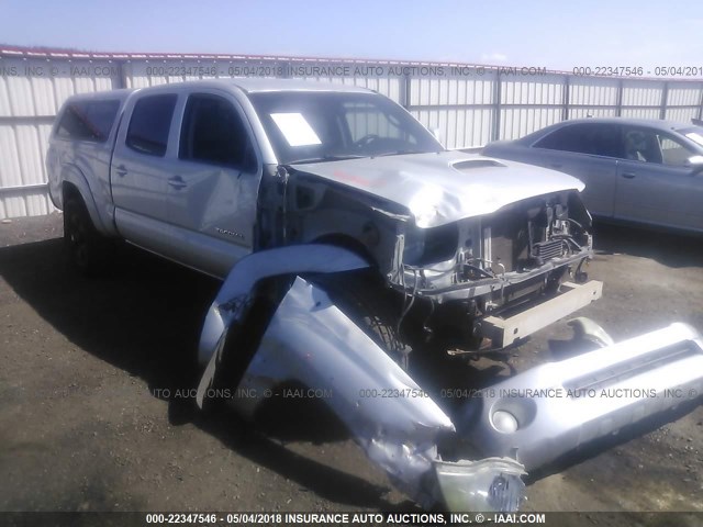 5TEMU52N36Z254077 - 2006 TOYOTA TACOMA DOUBLE CAB LONG BED SILVER photo 1