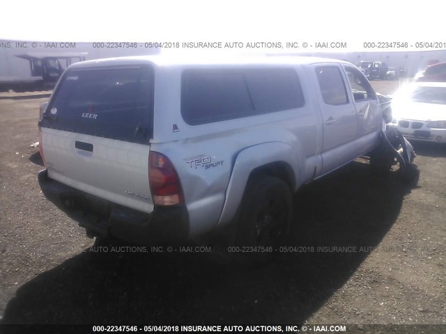 5TEMU52N36Z254077 - 2006 TOYOTA TACOMA DOUBLE CAB LONG BED SILVER photo 4