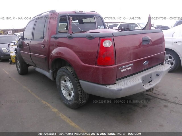 1FMZU77E91UC75037 - 2001 FORD EXPLORER SPORT TR  MAROON photo 3