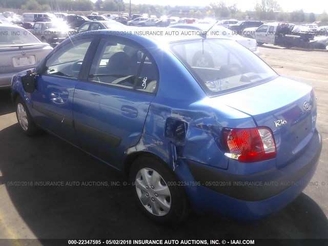 KNADE123X76248261 - 2007 KIA RIO LX/SX BLUE photo 3