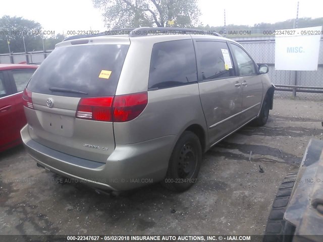 5TDZA23C54S113208 - 2004 TOYOTA SIENNA CE/LE TAN photo 4