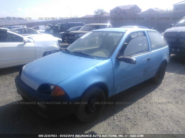 2C1MS2468R6777369 - 1994 GEO METRO XFI BLUE photo 2