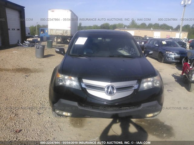 2HNYD28368H537880 - 2008 ACURA MDX TECHNOLOGY BLACK photo 6