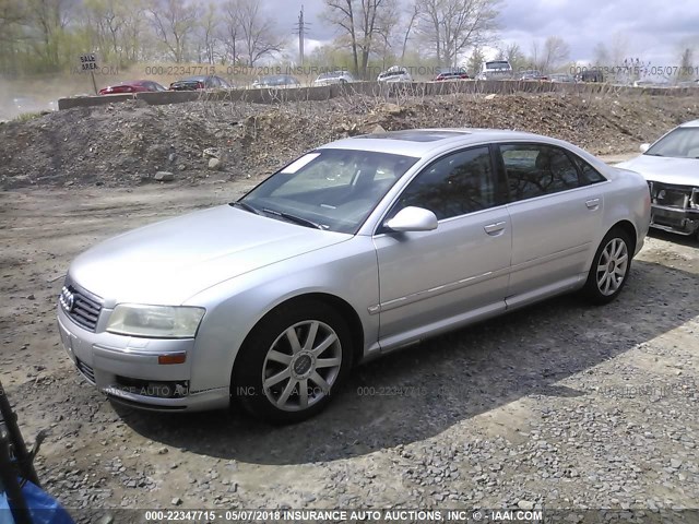 WAUML44E25N016004 - 2005 AUDI A8 L QUATTRO SILVER photo 2