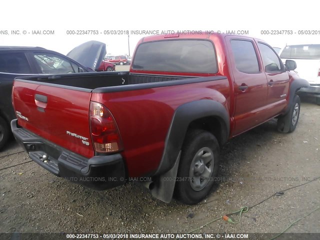 3TMJU4GN3DM147109 - 2013 TOYOTA TACOMA DOUBLE CAB PRERUNNER RED photo 4