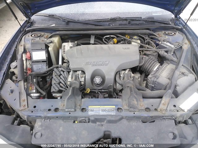 2G1WX12K439452854 - 2003 CHEVROLET MONTE CARLO SS ლურჯი ფოტო 10
