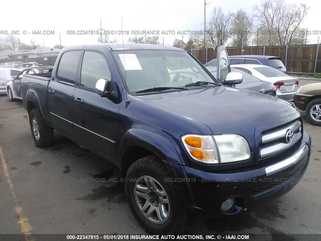 5TBDT44154S449589 - 2004 TOYOTA TUNDRA DOUBLE CAB SR5 BLUE photo 1