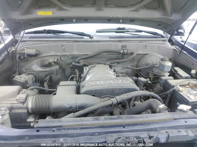 5TBDT44154S449589 - 2004 TOYOTA TUNDRA DOUBLE CAB SR5 BLUE photo 10