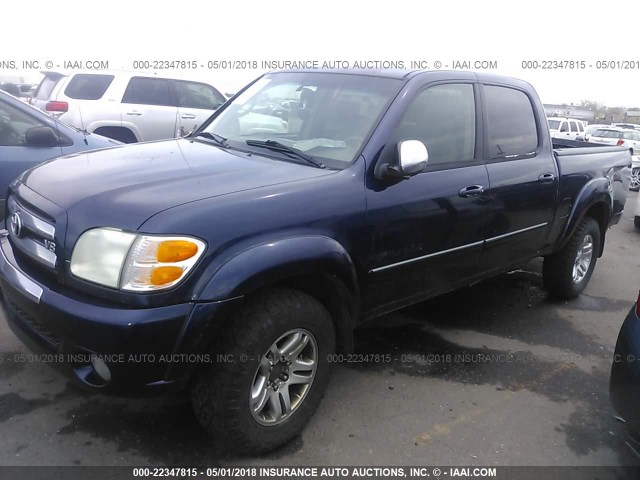 5TBDT44154S449589 - 2004 TOYOTA TUNDRA DOUBLE CAB SR5 BLUE photo 2