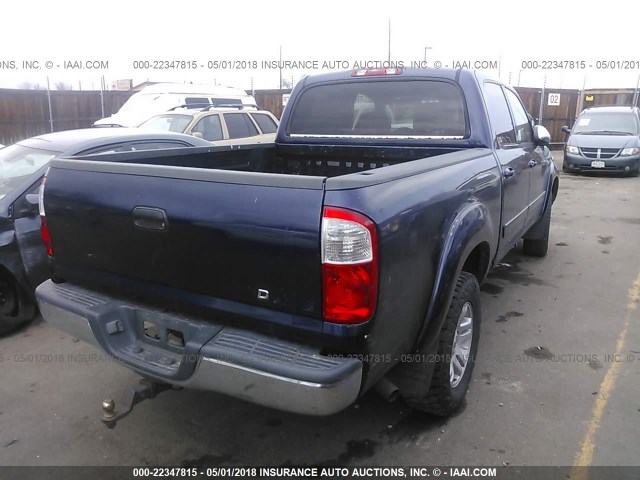 5TBDT44154S449589 - 2004 TOYOTA TUNDRA DOUBLE CAB SR5 BLUE photo 4