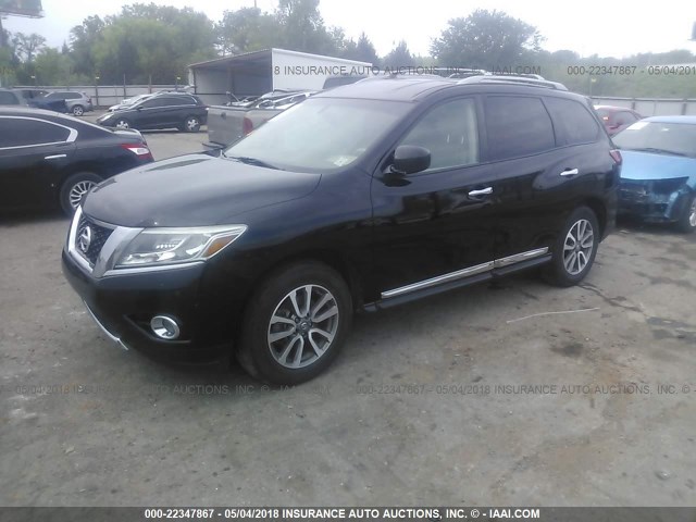 5N1AR2MN5DC637722 - 2013 NISSAN PATHFINDER S/SV/SL/PLATINUM 黑色 照片 2