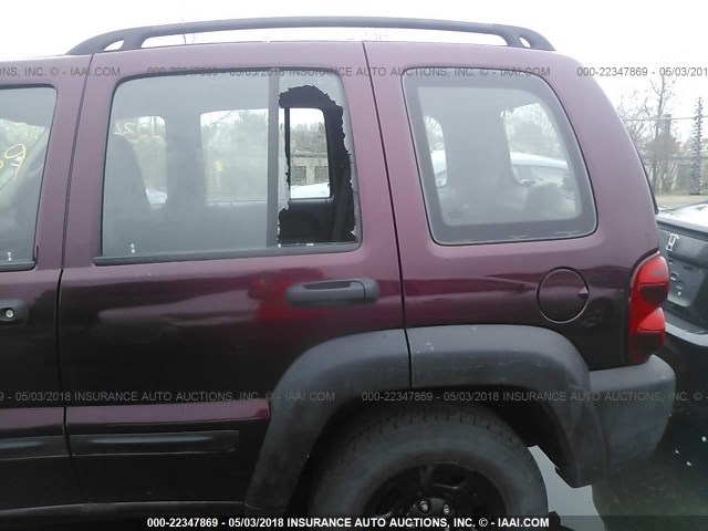 1J4GL48K13W600069 - 2003 JEEP LIBERTY SPORT/FREEDOM ბურგუნდია ფოტო 6