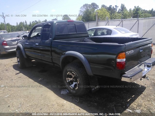 5TEWM72N42Z098632 - 2002 TOYOTA TACOMA XTRACAB GREEN photo 3