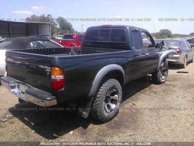 5TEWM72N42Z098632 - 2002 TOYOTA TACOMA XTRACAB GREEN photo 4